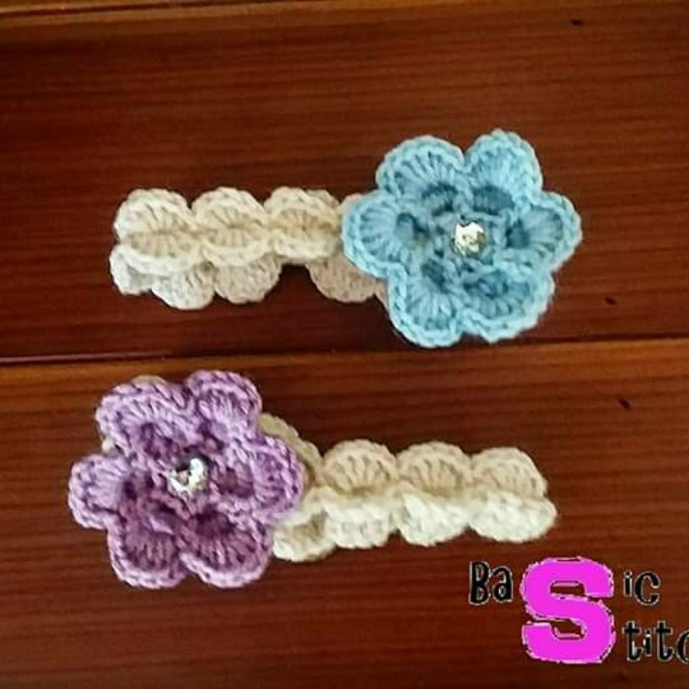 Newborn Flower Headbands with Jewel Center